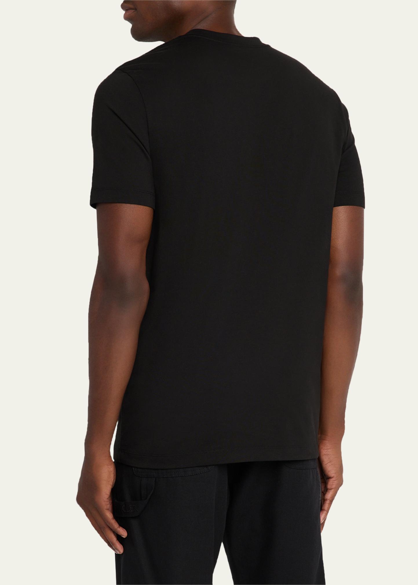 Moncler Men's Logo Script Crewneck T-Shirt Black