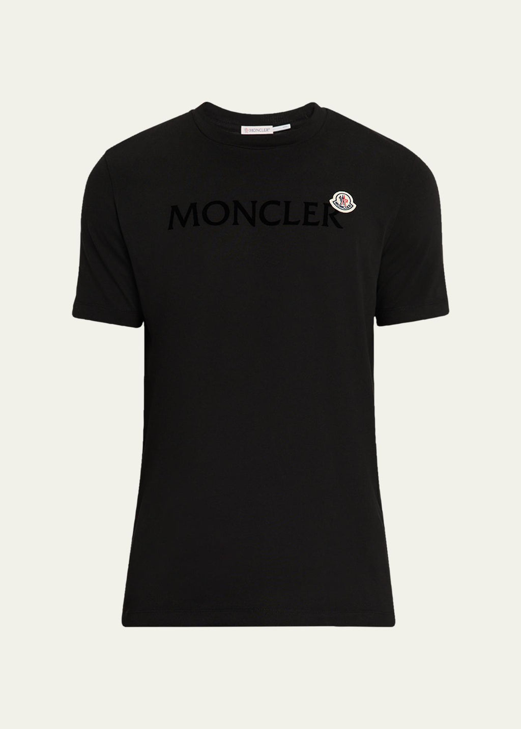 Moncler Men's Logo Script Crewneck T-Shirt Black