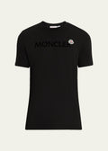 Moncler Men's Logo Script Crewneck T-Shirt Black